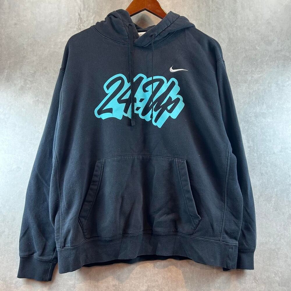 Nike Men's Black and Navy Hoodie
